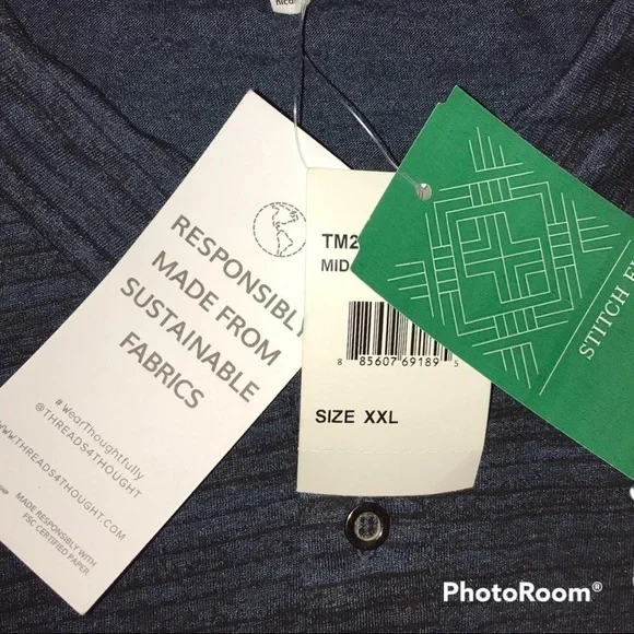 NWT Threads 4 Thoughts Fix Stitch Polo Shirt XXL MT200 - Picture 4 of 8